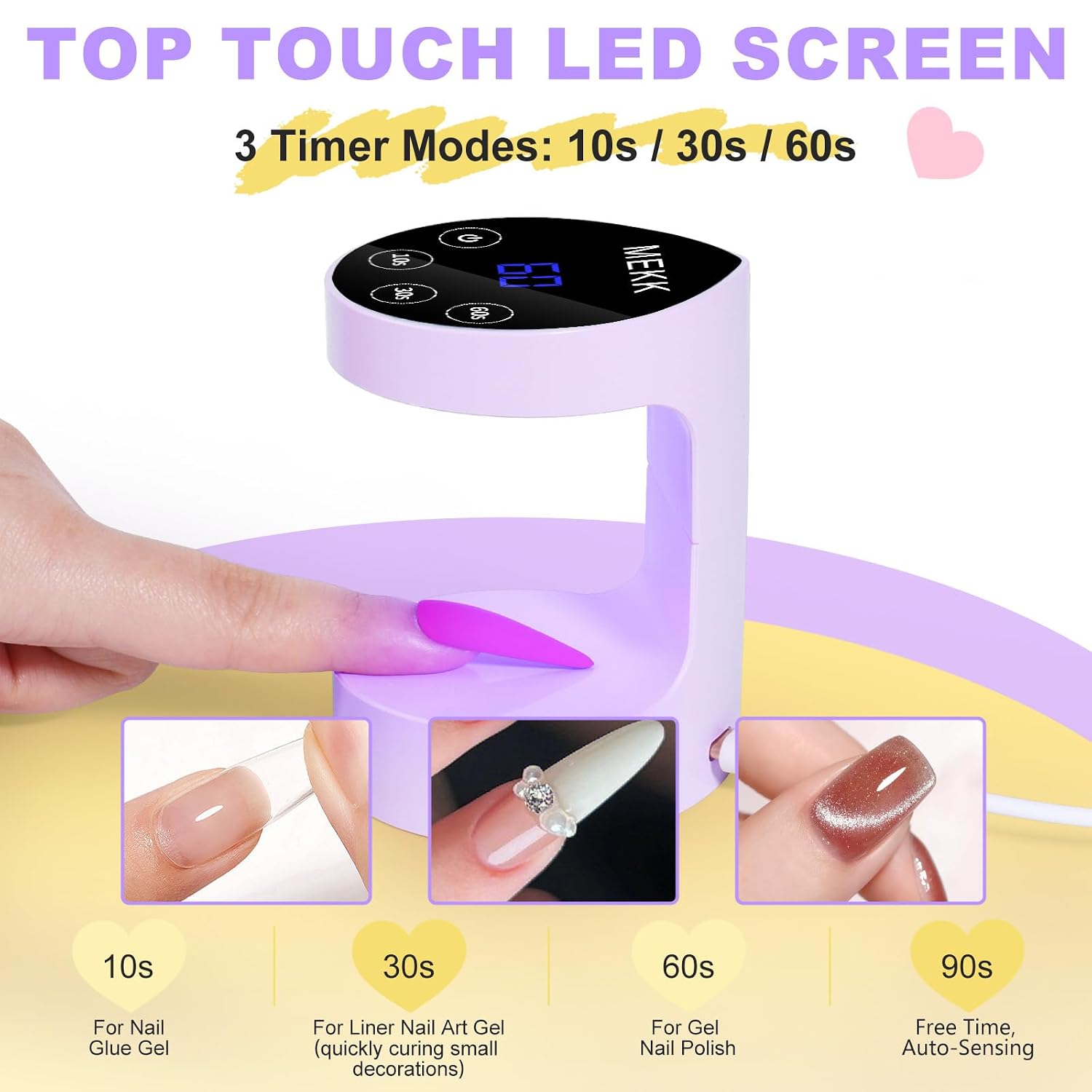 MEKK peach-shaped mini UV LED nail lamp - 2