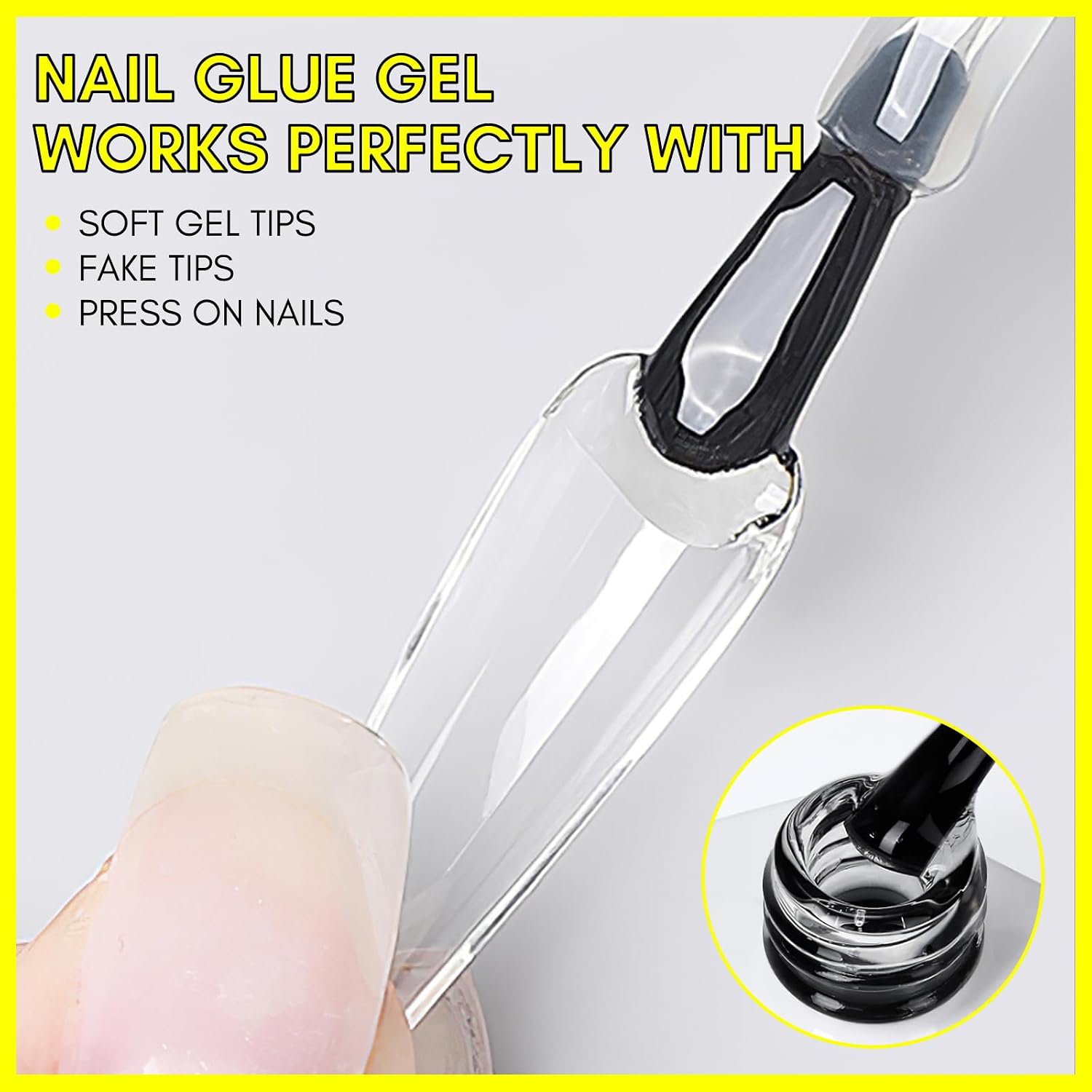Makartt clear 15ml UV gel nail glue bottle with brush cap - 2