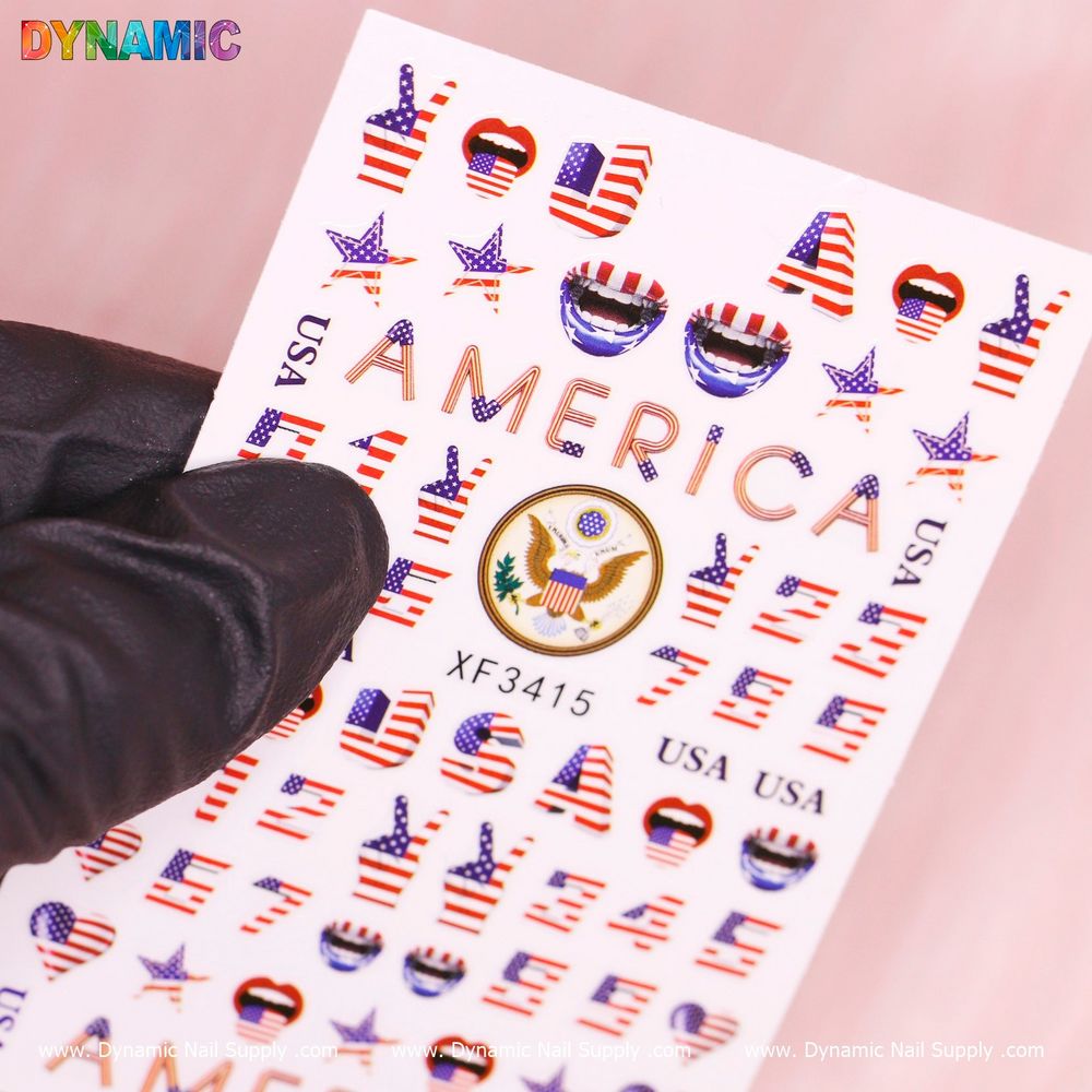 american flag nail sticker sheet - 2