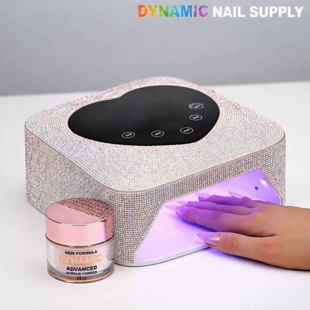 silver rhinestone cordless nail lamp - 2