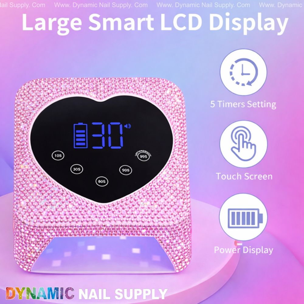 silver rhinestone cordless nail lamp - 5