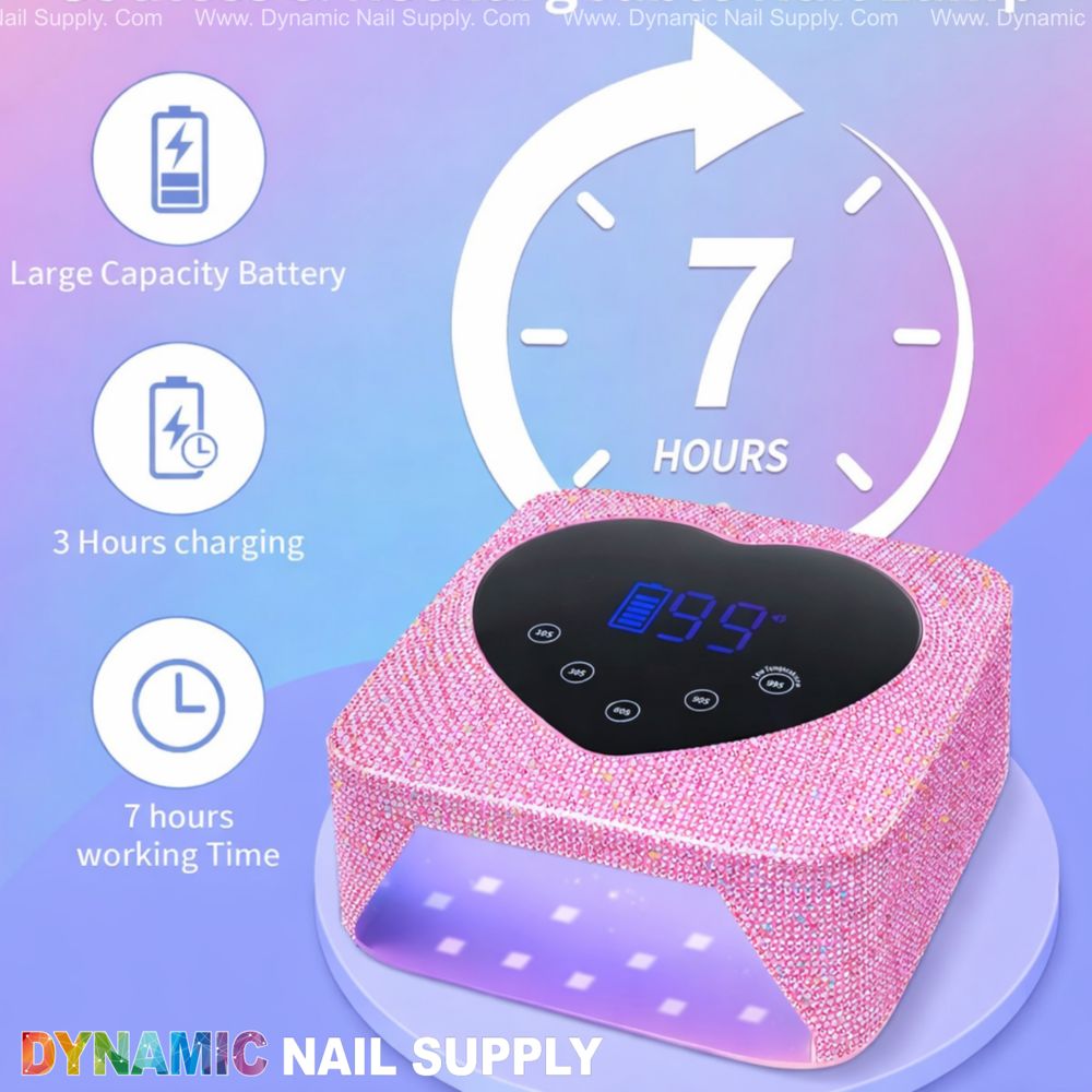 silver rhinestone cordless nail lamp - 7