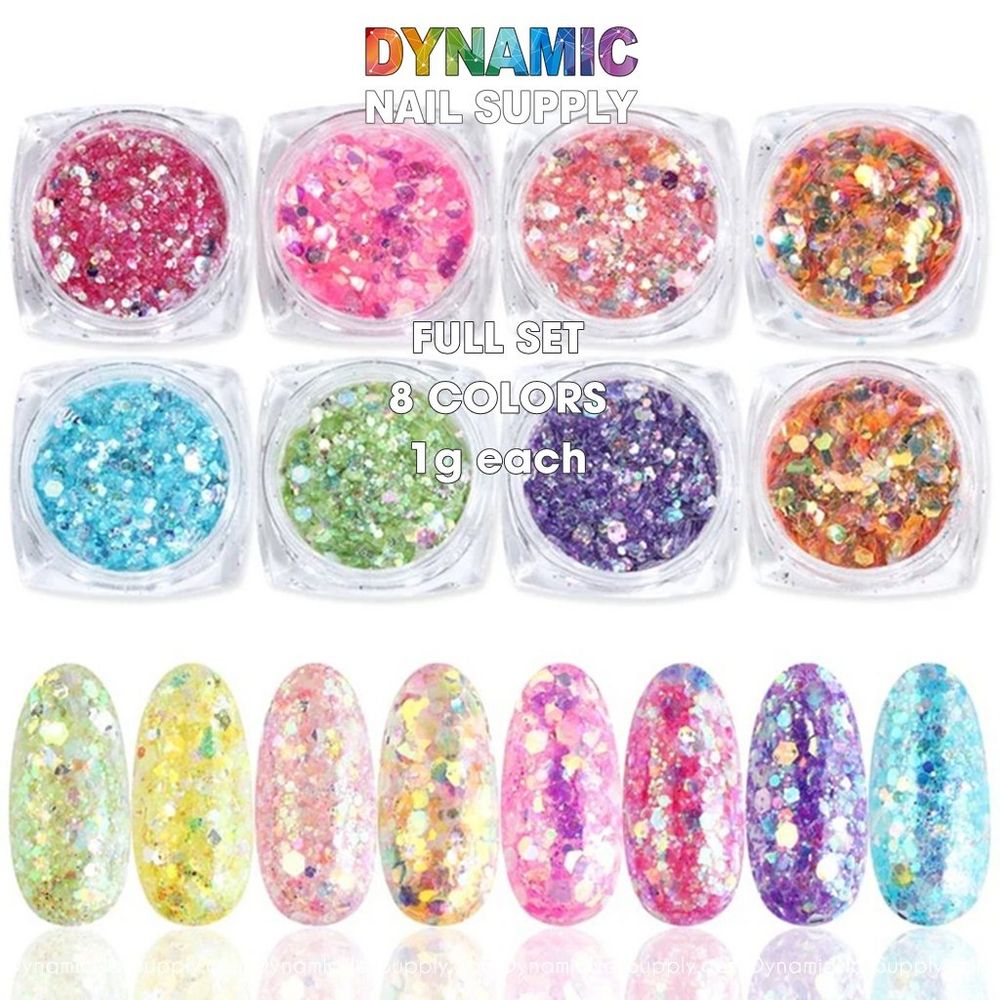 Holographic Nail Glitter Set for Seasonal Nail Trends