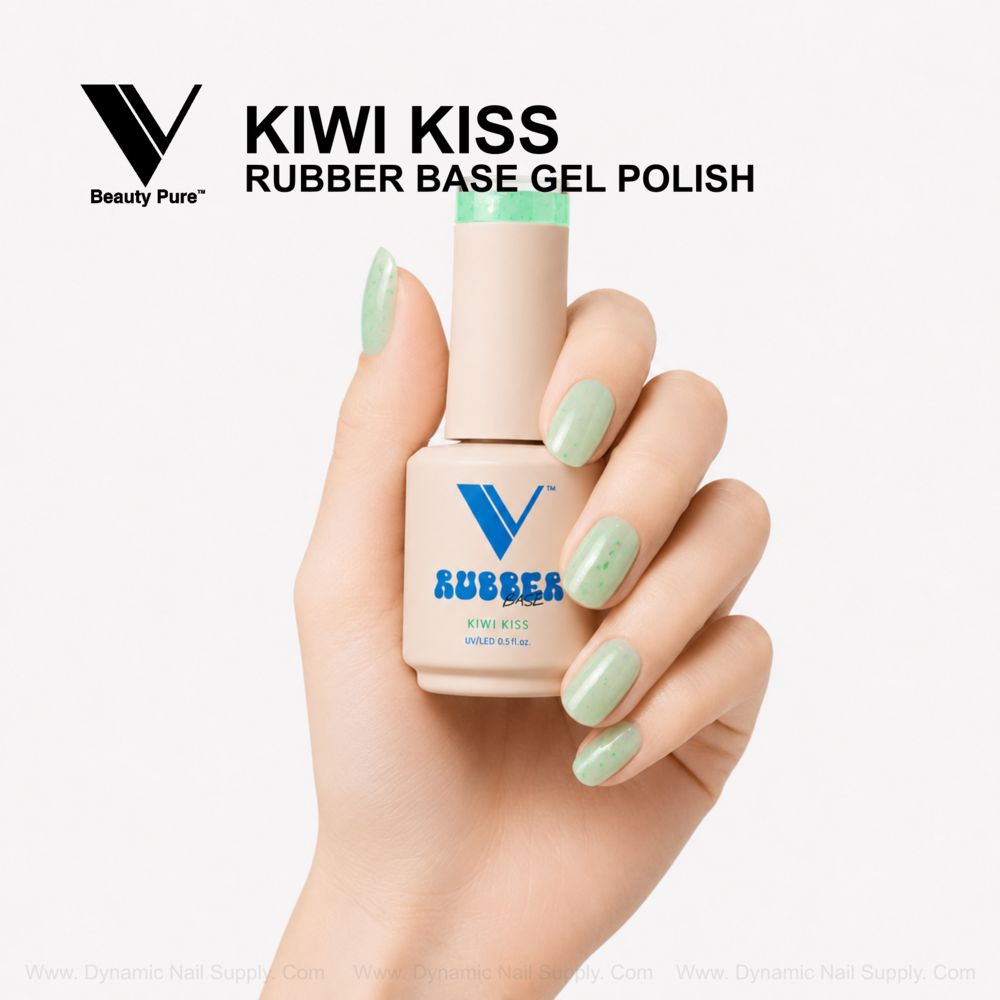 Kiwi Kiss Rubber Base Gel: Glitter Teal Strength