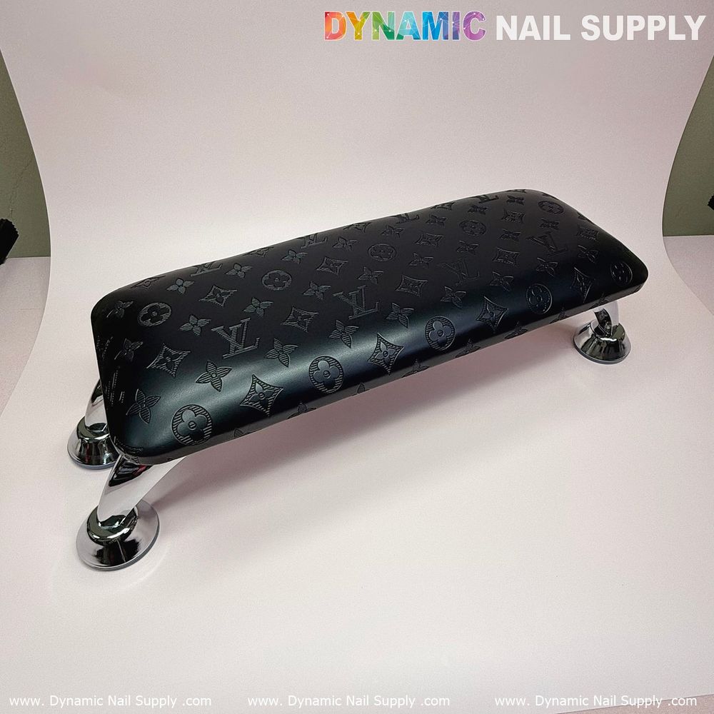black leather manicure arm rest cushion - 3
