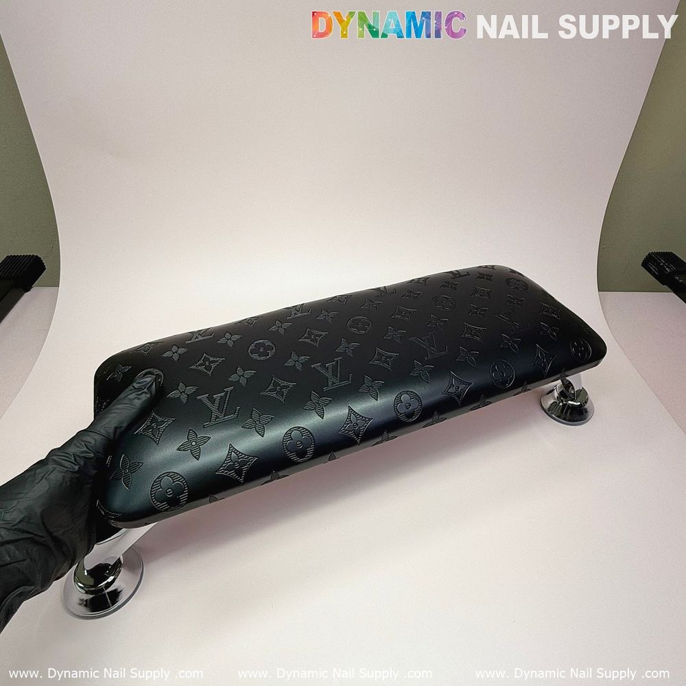 black leather manicure arm rest cushion - 6