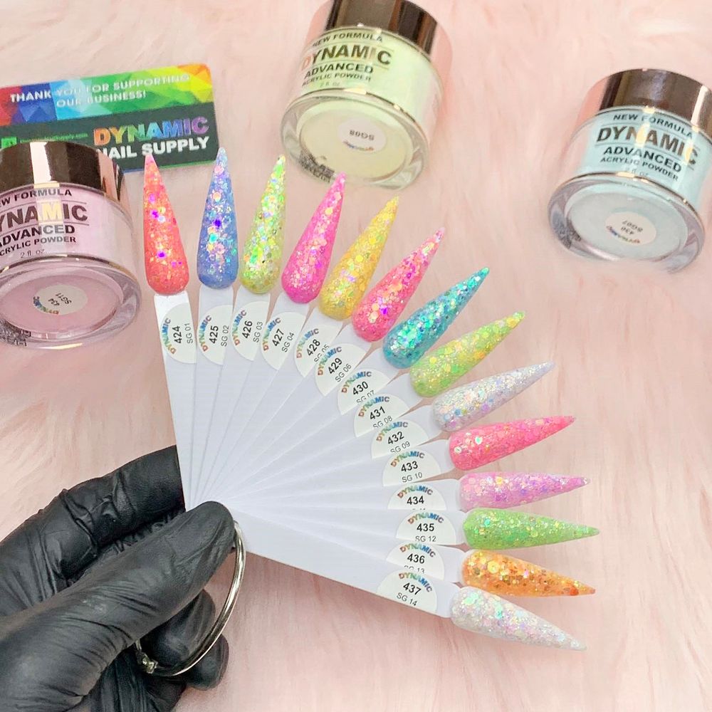 Pastel Glitter Acrylic Powder for Spring & Summer