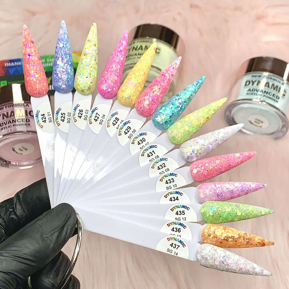pastel glitter acrylic powder jars - 2