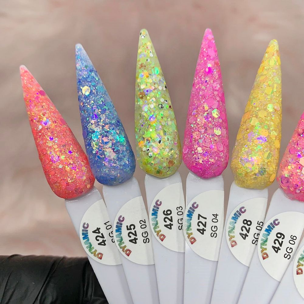 pastel glitter acrylic powder jars - 3