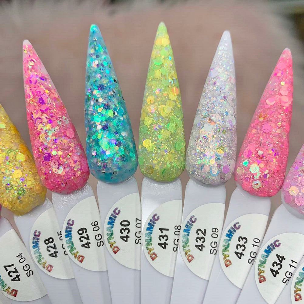 pastel glitter acrylic powder jars - 4