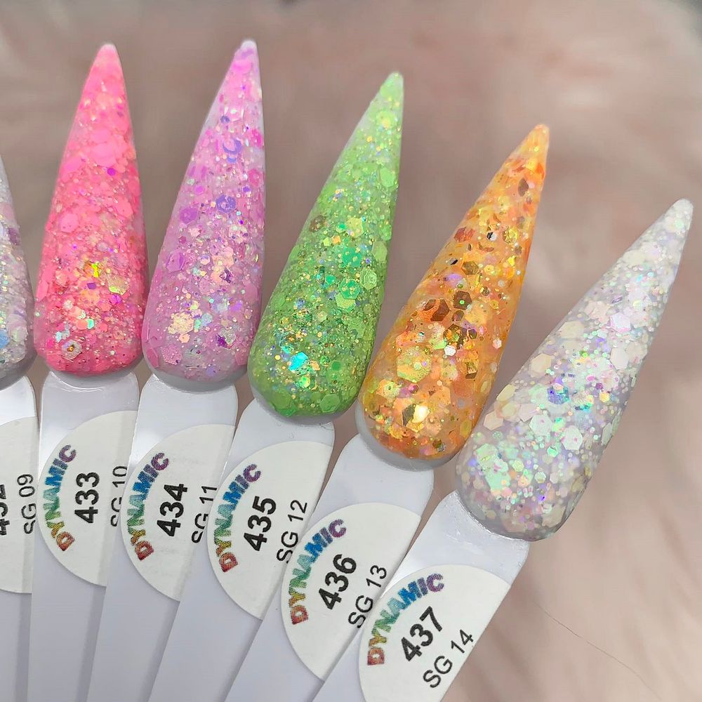 pastel glitter acrylic powder jars - 5