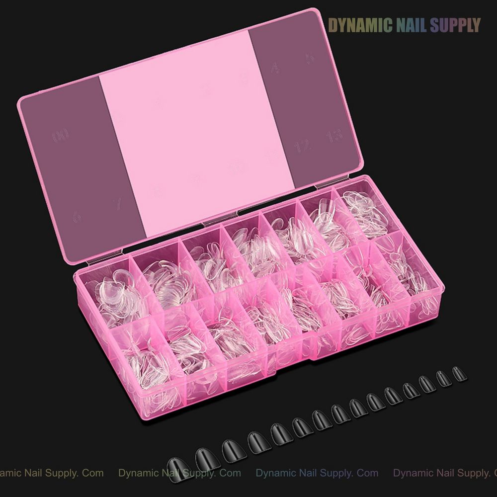 Clear round soft-gel nail tips - 4