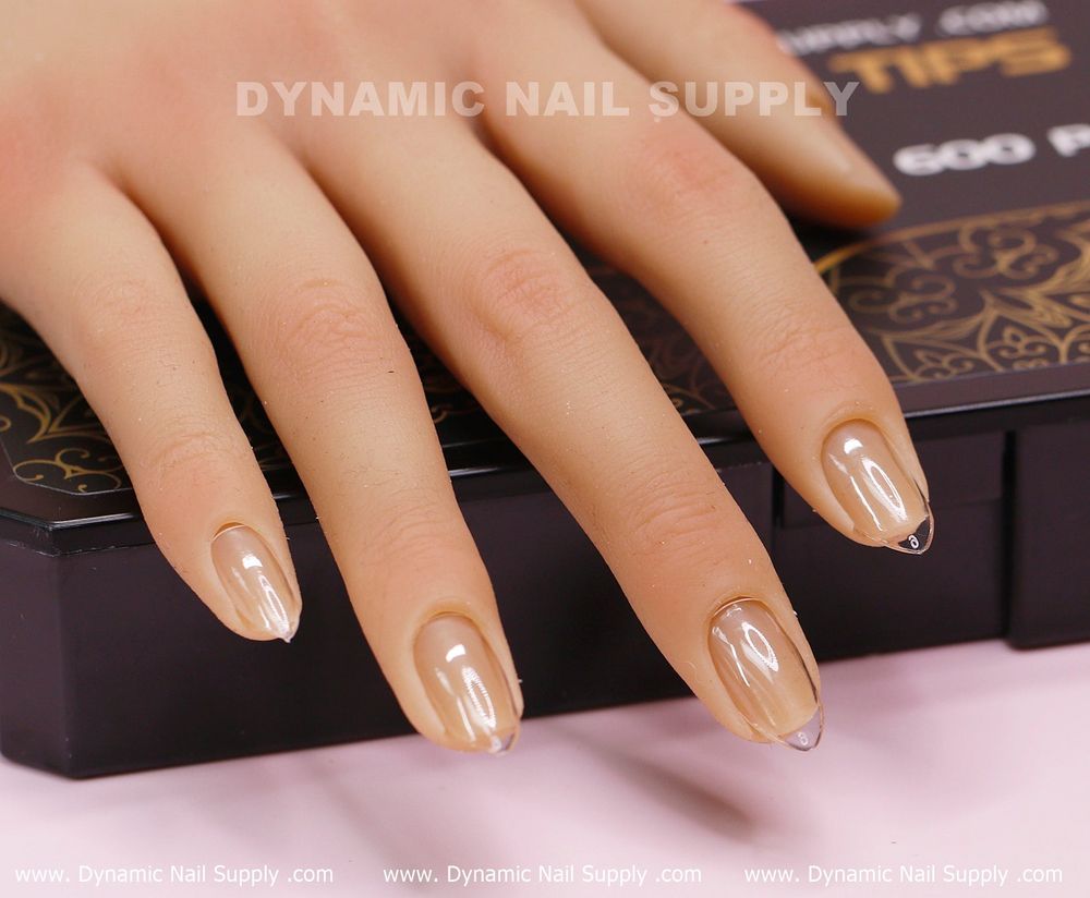 Clear short almond gel tips box - 12