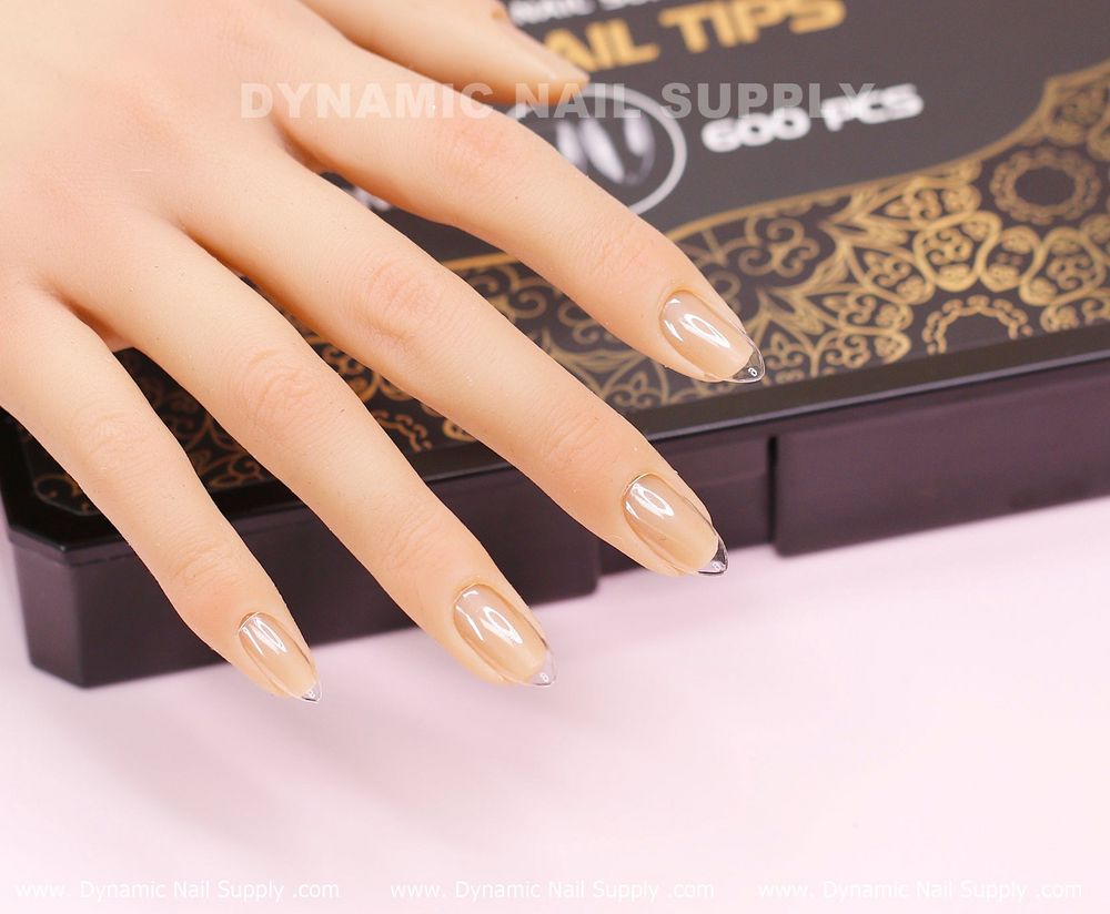 Clear short almond gel tips box - 3
