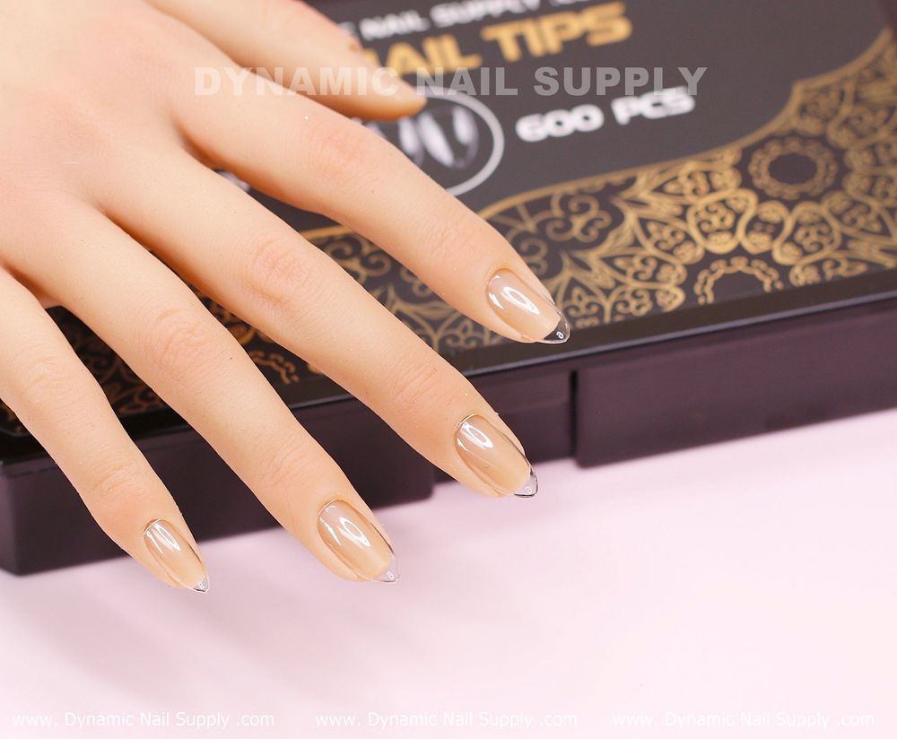 Clear short almond gel tips box - 4