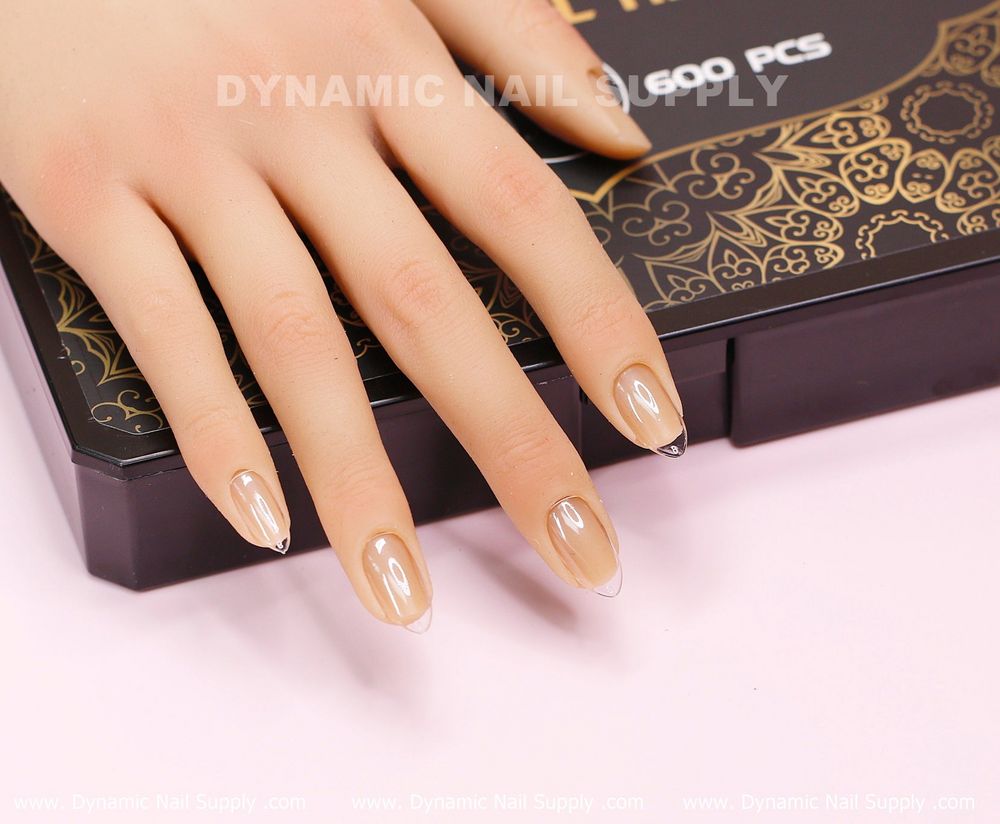 Clear short almond gel tips box - 5