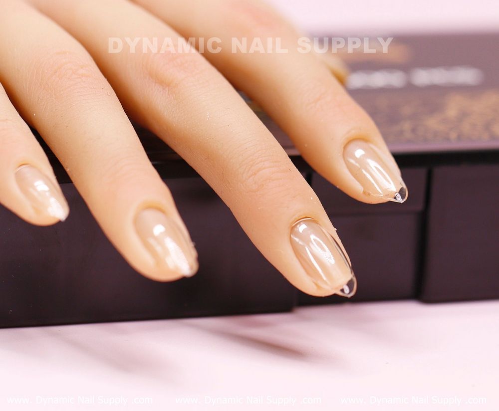 Clear short almond gel tips box - 6