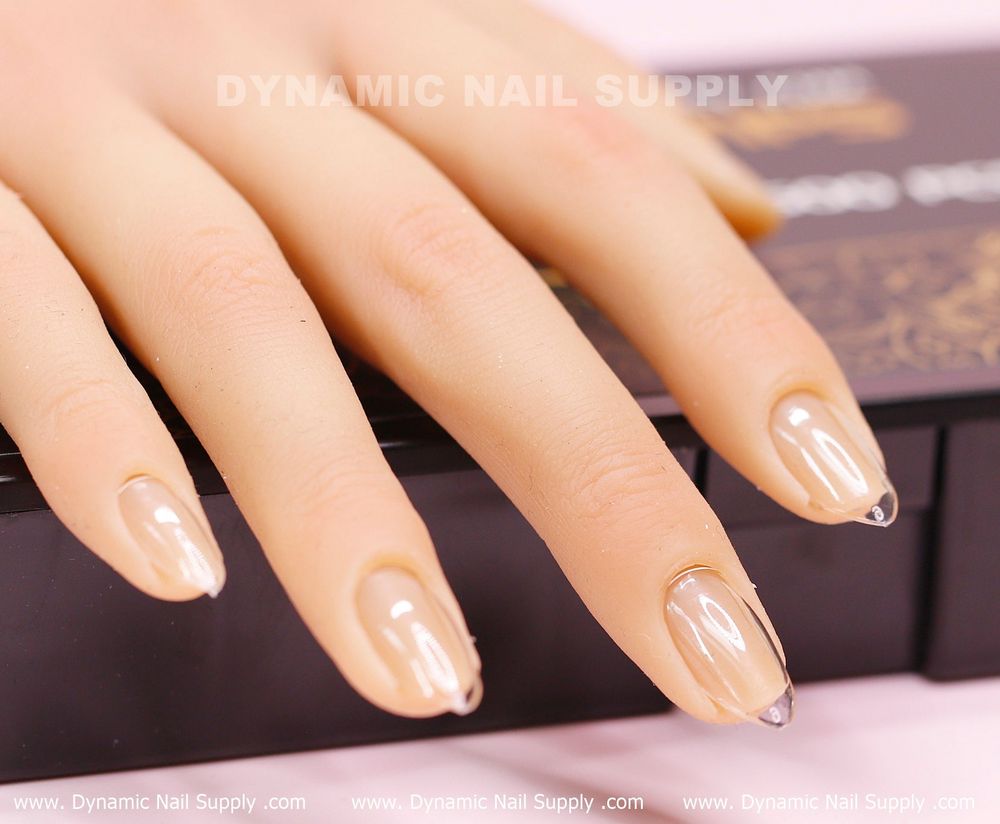 Clear short almond gel tips box - 8