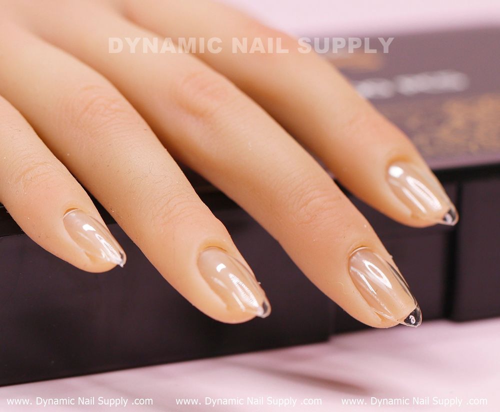 Clear short almond gel tips box - 9