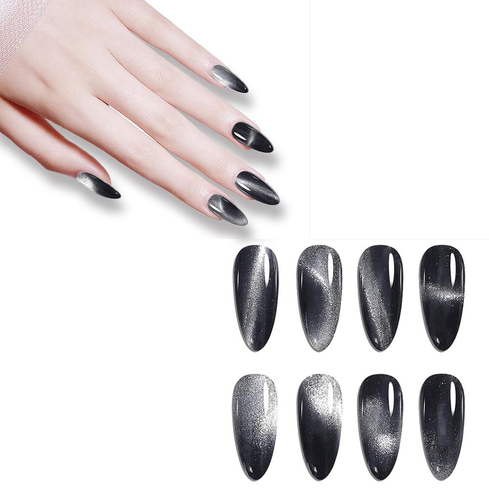 reflective silver gel polish bottle - 6